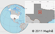 Gray Location Map of Fisher County, highlighted country, highlighted parent region