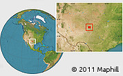 Satellite Location Map of Fisher County