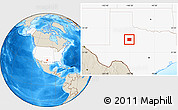 Shaded Relief Location Map of Fisher County, highlighted country