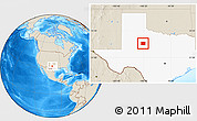 Shaded Relief Location Map of Fisher County, highlighted parent region