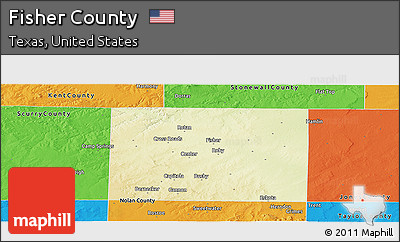 Physical Panoramic Map of Fisher County, political outside