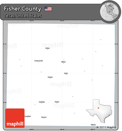 Gray Simple Map of Fisher County, single color outside