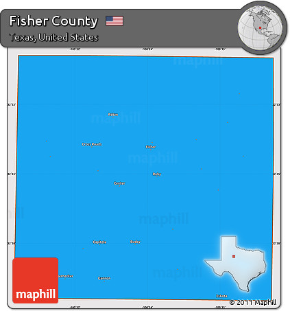 Political Simple Map of Fisher County, cropped outside