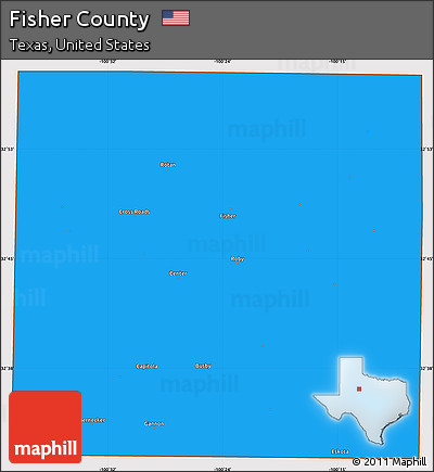 Political Simple Map of Fisher County, cropped outside