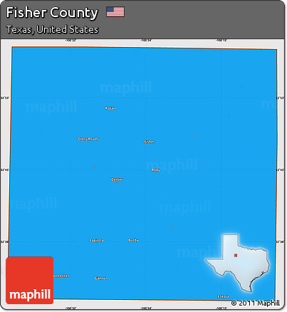 Political Simple Map of Fisher County, cropped outside