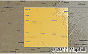 Physical 3D Map of Floyd County, darken, semi-desaturated