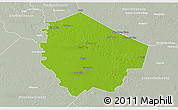 Physical 3D Map of Fort Bend County, lighten, semi-desaturated