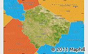 Satellite Map of Fort Bend County, political outside