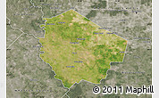 Satellite Map of Fort Bend County, semi-desaturated