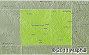 Physical 3D Map of Frio County, semi-desaturated