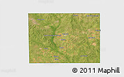 Satellite 3D Map of Frio County, single color outside