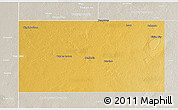Physical 3D Map of Gaines County, lighten, semi-desaturated