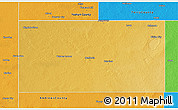 Physical 3D Map of Gaines County, political outside