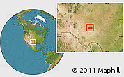 Satellite Location Map of Gaines County