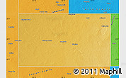 Physical Map of Gaines County, political outside