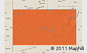 Political Map of Gaines County, shaded relief outside