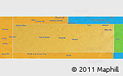 Physical Panoramic Map of Gaines County, political outside