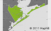 Physical Map of Galveston County, desaturated