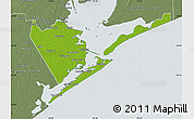 Physical Map of Galveston County, semi-desaturated