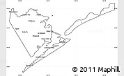 Blank Simple Map of Galveston County, cropped outside