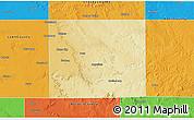 Physical 3D Map of Garza County, political outside