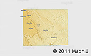 Physical 3D Map of Garza County, single color outside