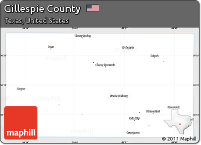 Silver Style Simple Map of Gillespie County, single color outside