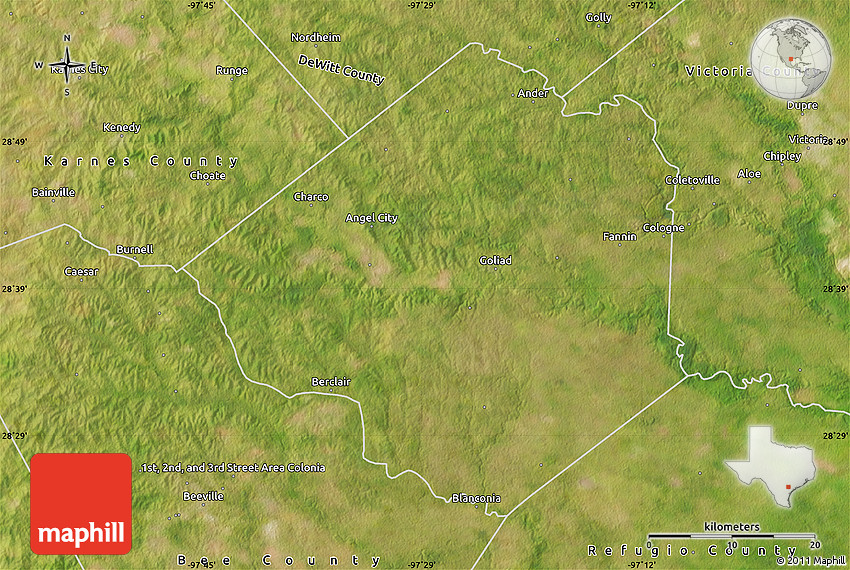 Satellite Map of Goliad County