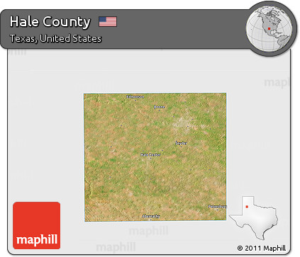 Satellite 3D Map of Hale County, single color outside