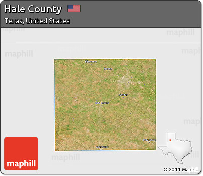 Satellite 3D Map of Hale County, single color outside