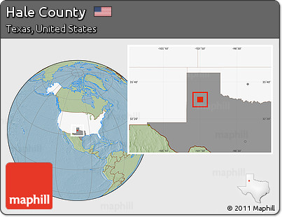 Savanna Style Location Map of Hale County, highlighted country, highlighted parent region, hill shading