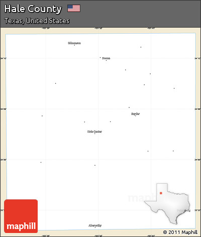 Classic Style Simple Map of Hale County, single color outside