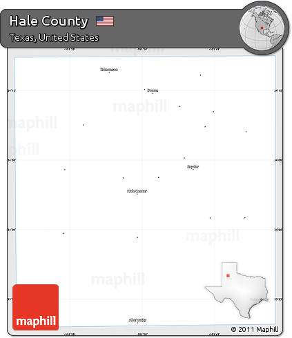 Silver Style Simple Map of Hale County, single color outside