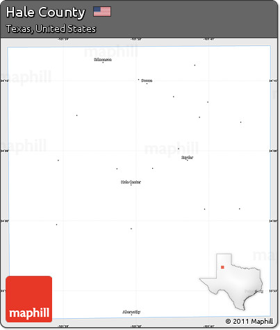 Silver Style Simple Map of Hale County, single color outside