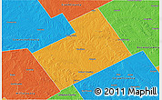 Political 3D Map of Hamilton County