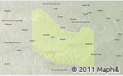 Physical 3D Map of Hardeman County, semi-desaturated