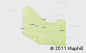 Physical 3D Map of Hardeman County, single color outside