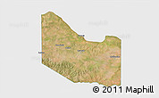 Satellite 3D Map of Hardeman County, single color outside