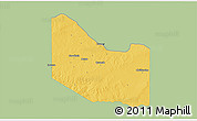 Savanna Style 3D Map of Hardeman County, single color outside