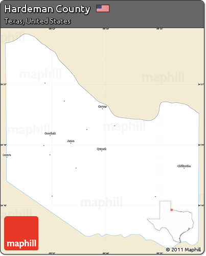 Classic Style Simple Map of Hardeman County, single color outside