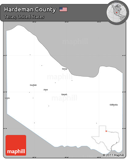 Gray Simple Map of Hardeman County, single color outside