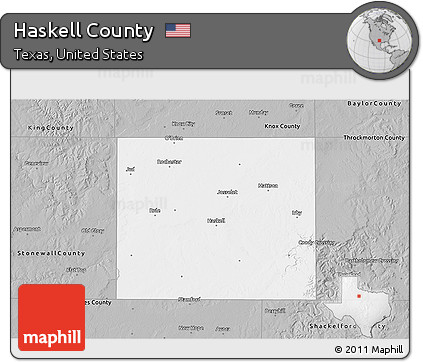 Gray 3D Map of Haskell County