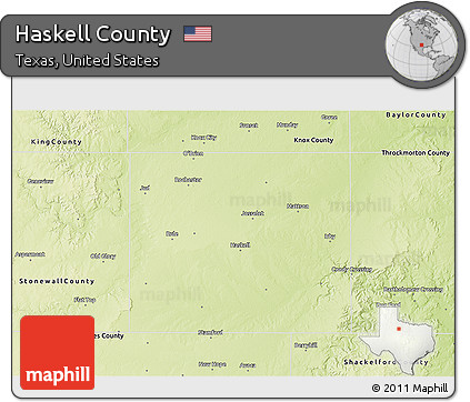 Physical 3D Map of Haskell County