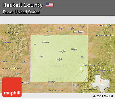 Physical 3D Map of Haskell County, satellite outside