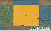 Political 3D Map of Haskell County, darken, semi-desaturated