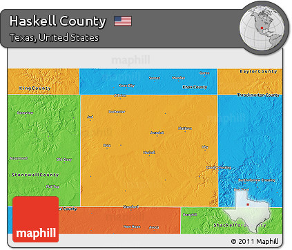 Political 3D Map of Haskell County