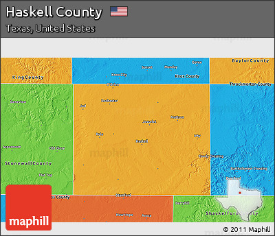 Political 3D Map of Haskell County