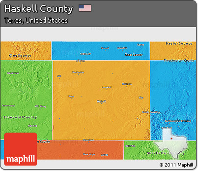 Political 3D Map of Haskell County