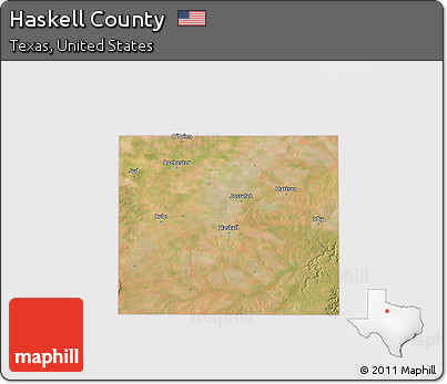 Satellite 3D Map of Haskell County, cropped outside