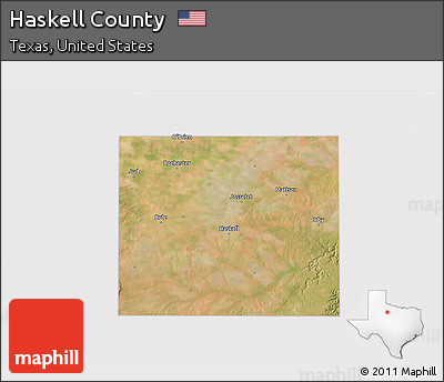 Satellite 3D Map of Haskell County, cropped outside